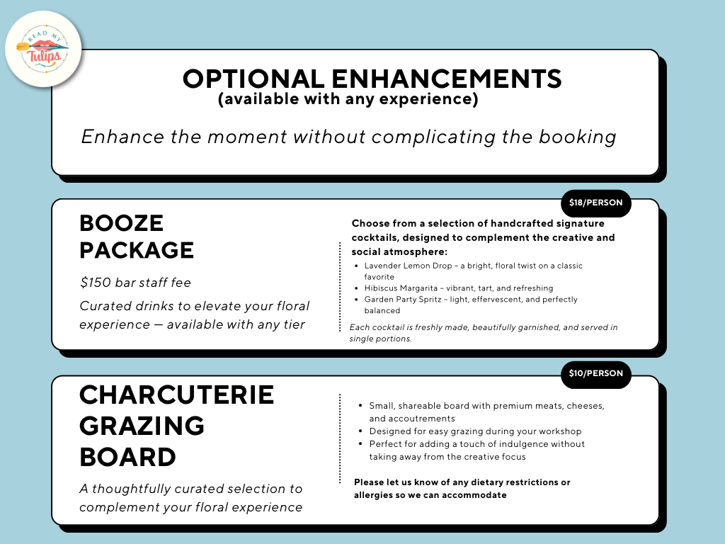 Blooms and booze add ons